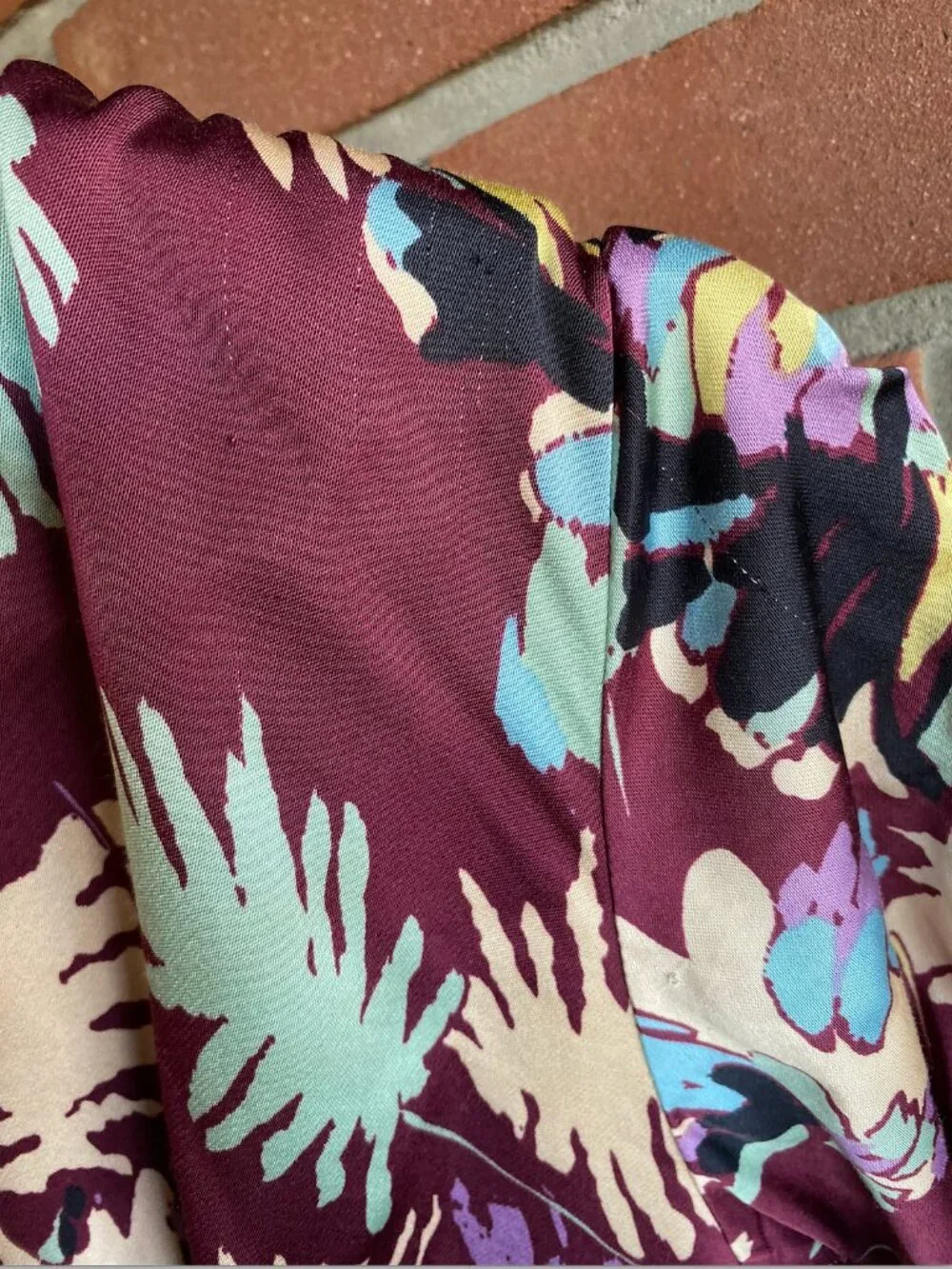 Trashy Diva Stretch Rayon Abstract Floral 1940s Style Dress - Size 10 - Picture 12 of 13